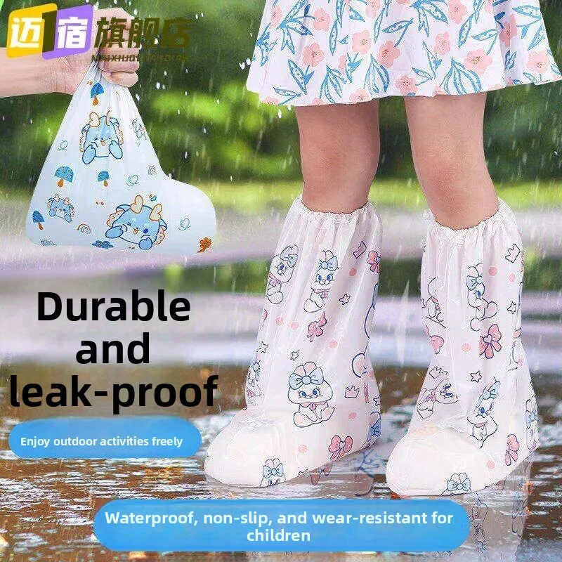 waterproof-shoe-covers-high-tube-thickened-plastic-anti-slip-for-rain-days-dust-proof-indoor-use-low-cut-normal-specification