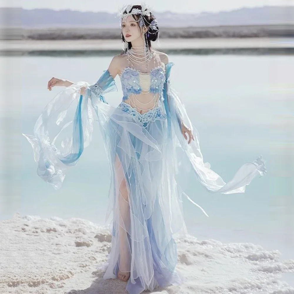 2025 Mito della sirena Stile esotico Intrattenimento musiche e canzoni Costume cosplay del partito Originale Sirena Principessa Filato sfumato Fotografia Abito da prestazione