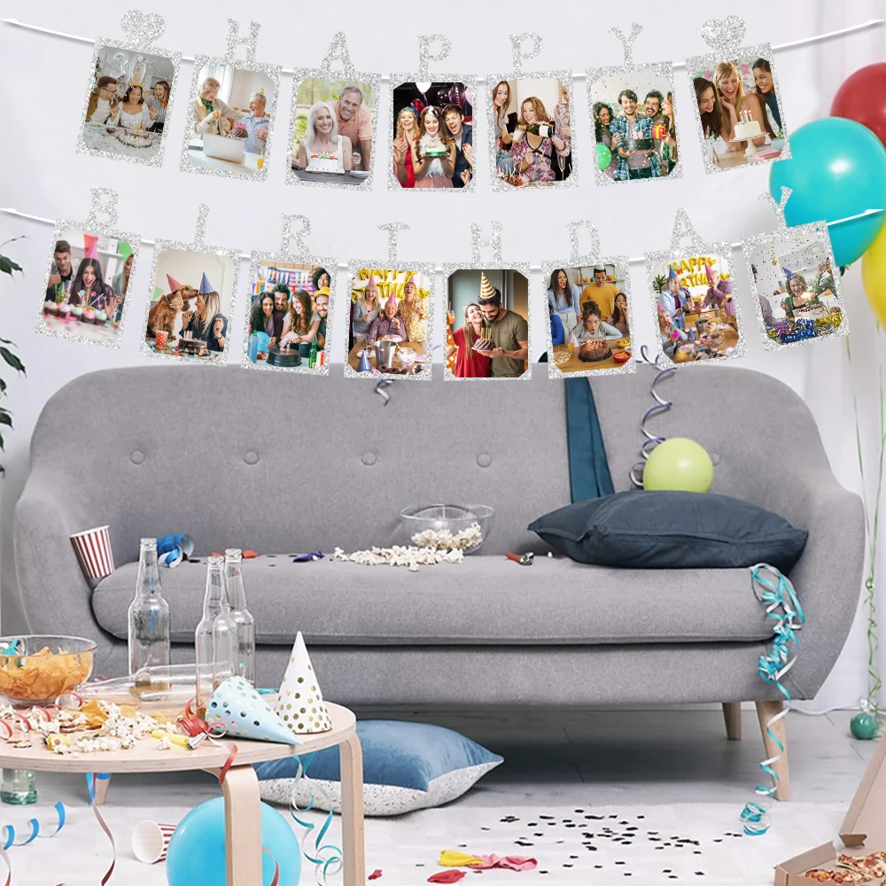 Geburtstags-Foto-Banner, Geburtstagsparty-Hintergrundbanner, Baby-Shower-Geburtstagsparty-Jubiläumsfeier-Banner-Dekoration – Detail 5