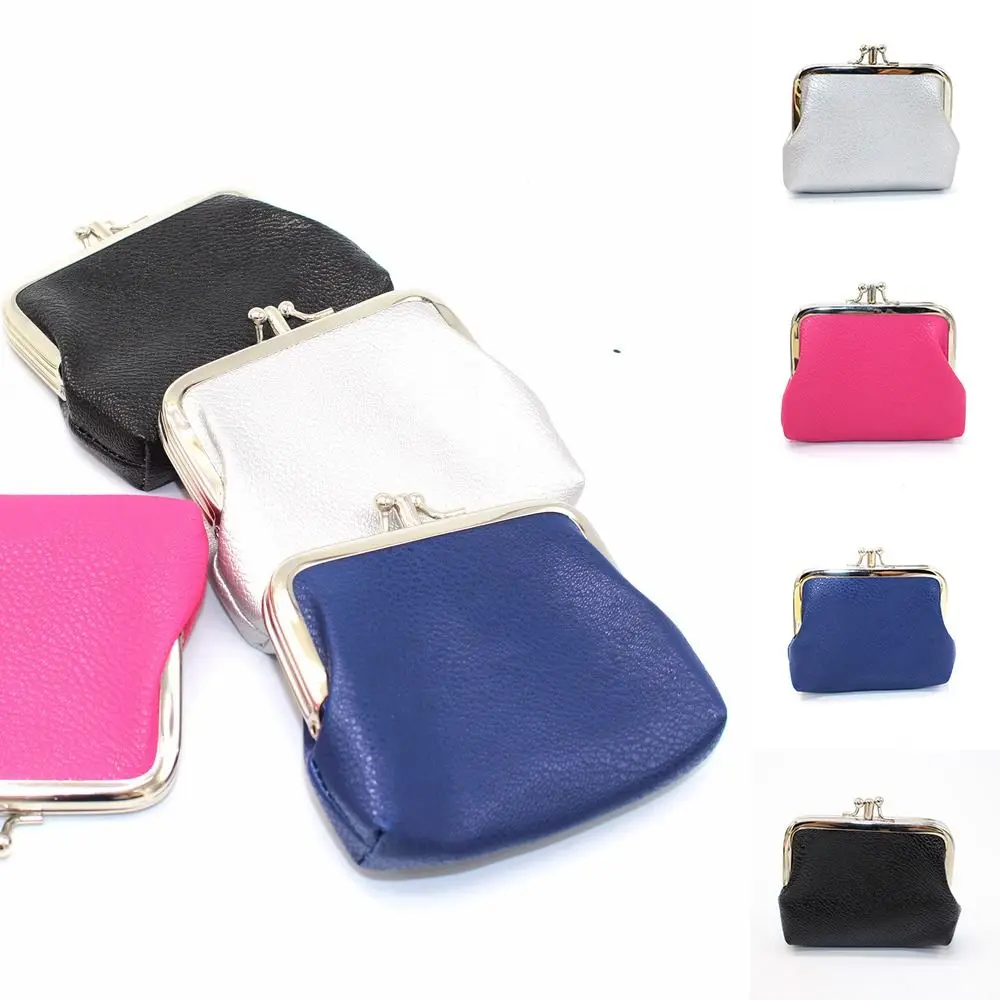 Koreaanse Stijl Dubbellaags Portemonnee Mode Design Portefeuilles Effen Kleur Kaarthouder Pu Opbergtas Korte Clutch Bag Reizen