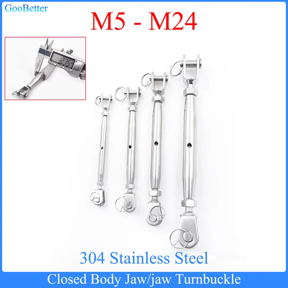 1-10Pc Flower Basket Screw M5 M6 M8 M10 M12 M14 M16 M20 M24 304 Stainless Steel 304 Rigging Screw Closed Body Jaw/jaw Turnbuckle