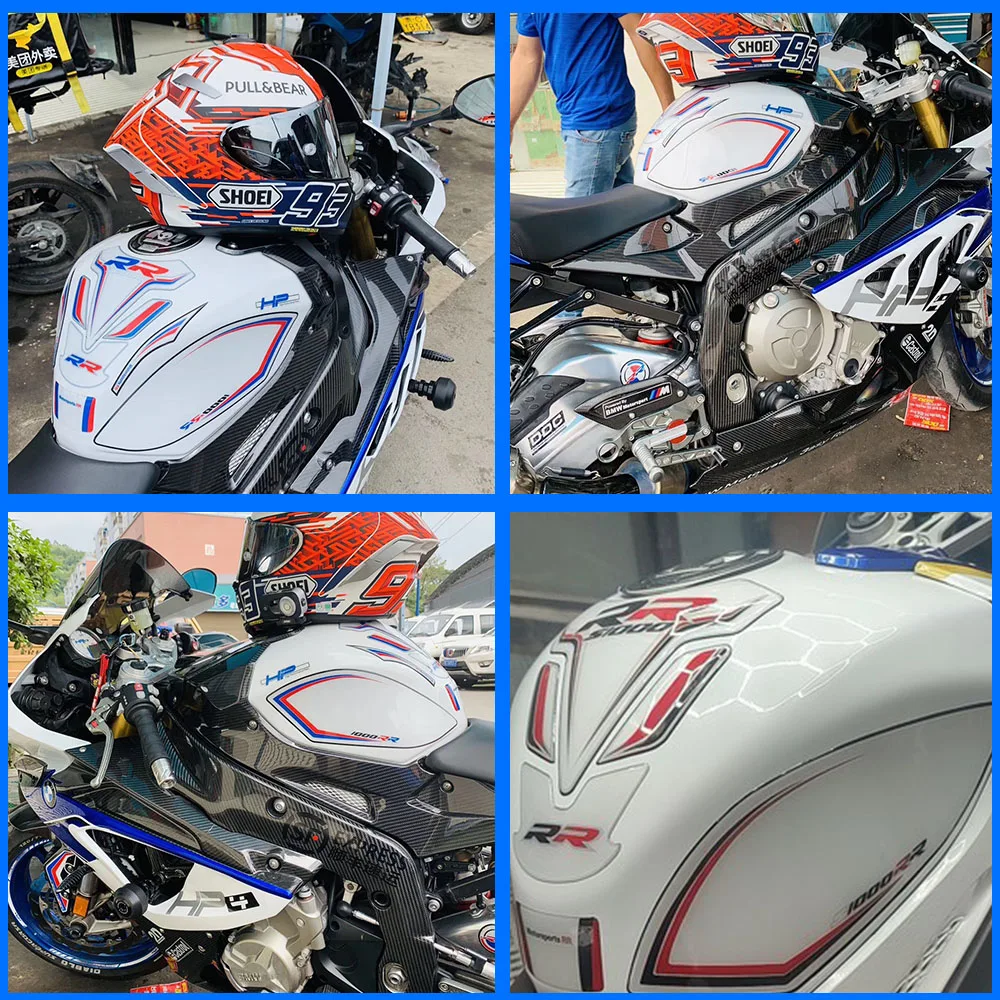 Per BMW S1000RR S1000 RR 2009-2018 Moto Anteriore Viso Decalcomanie Carenatura Adesivi 3D Gel Cuscinetti Protettivi Adesivi Serbatoio Carburante