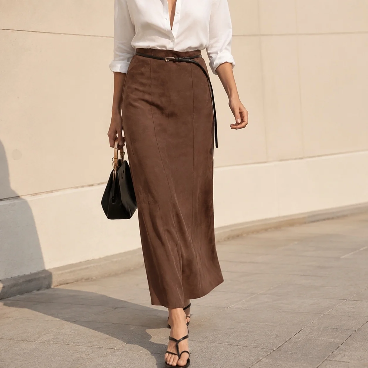 High Waist a Line Skirt with Zipper Commuter Style Women Skirt Elegant and Refined Casual Daily Autumn Regular Thickness