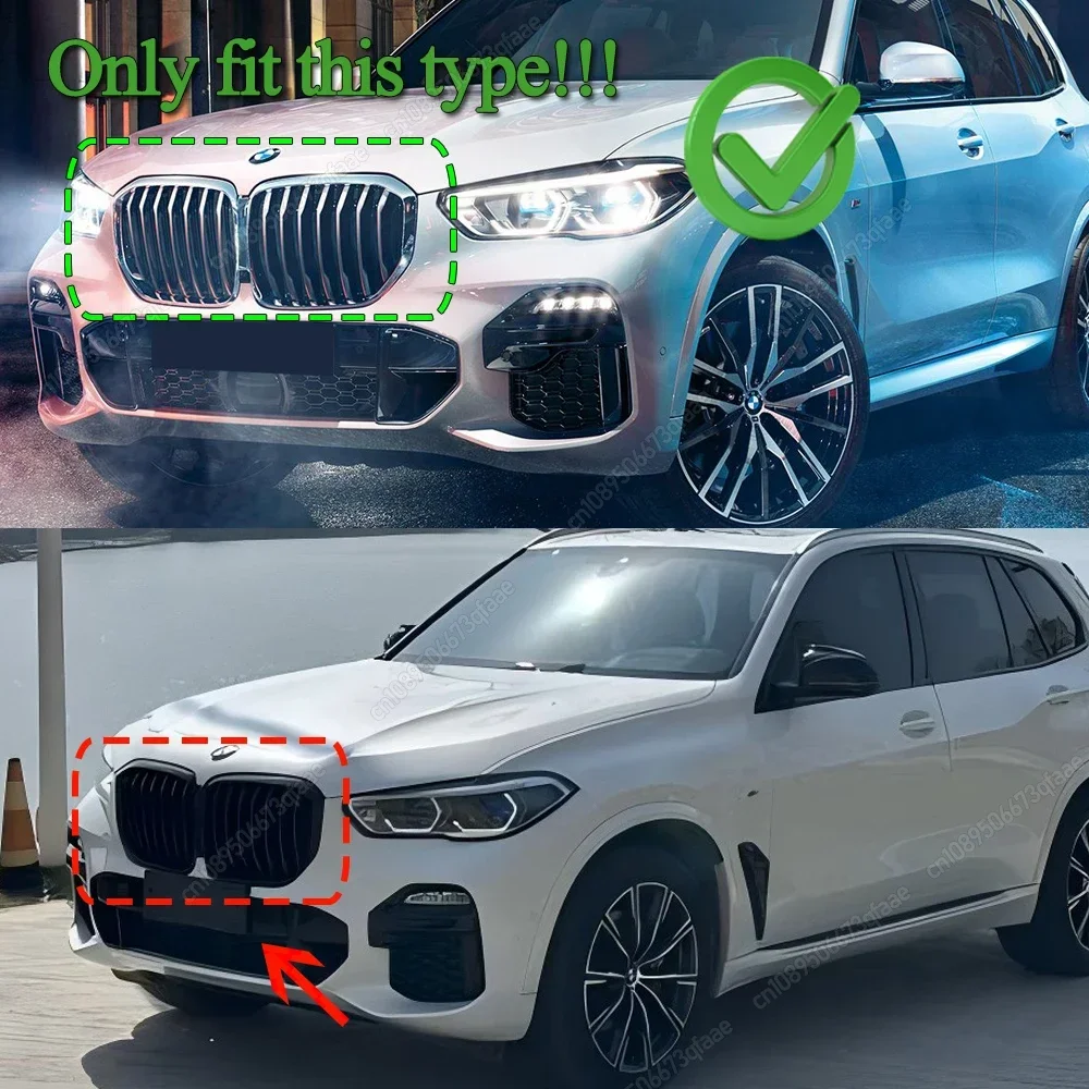 

Автомобильная передняя решетка для почек, гоночные решетки, решетка для BMW X5 G05 2018-2023 Pre-LCI, обвесы с одной планкой, тюнинг, глянцевый черный ABS