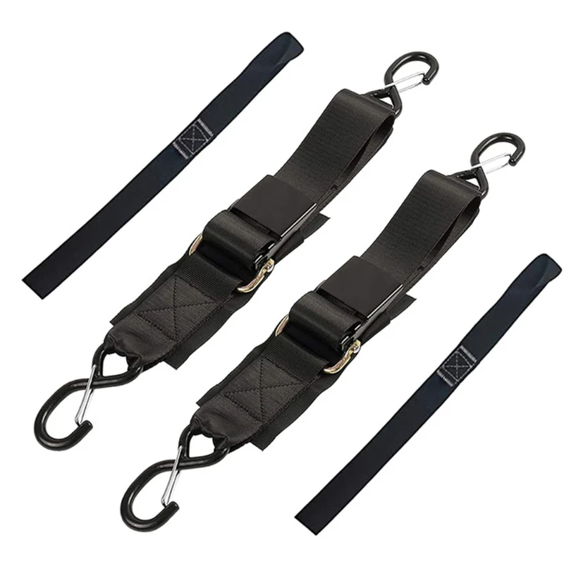 652F Boat Transom Tie Downs Straps with Quick Release Buckle Universal Trailer Strap Retractable Transom Tie Down