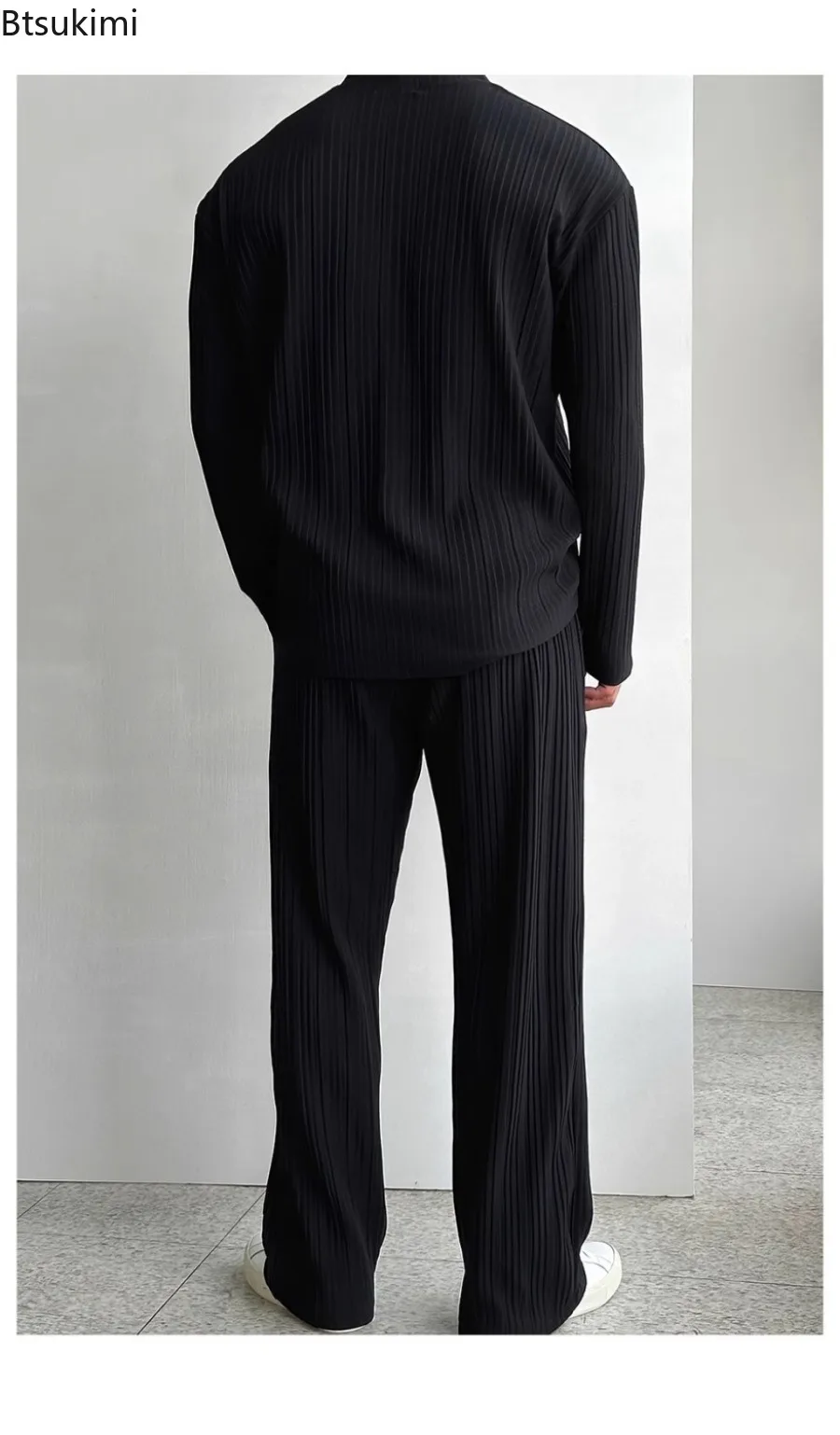 Fashion Long Sleeve Shirts Men's Two Piece Sets Solid Sexy Deep V Cardigan Trousers Outfit Casual Streetwear 2025 Men's Clothing