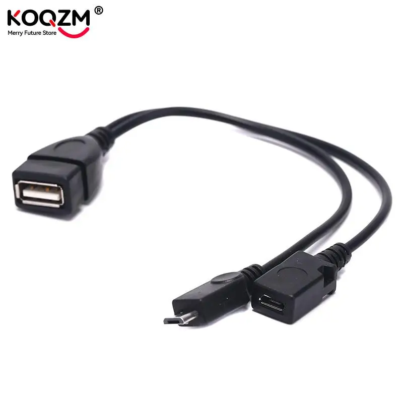 2 In 1 OTG Micro USB Host Power Y Splitter USB Adapter To Micro 5 Pin Male Female Cable