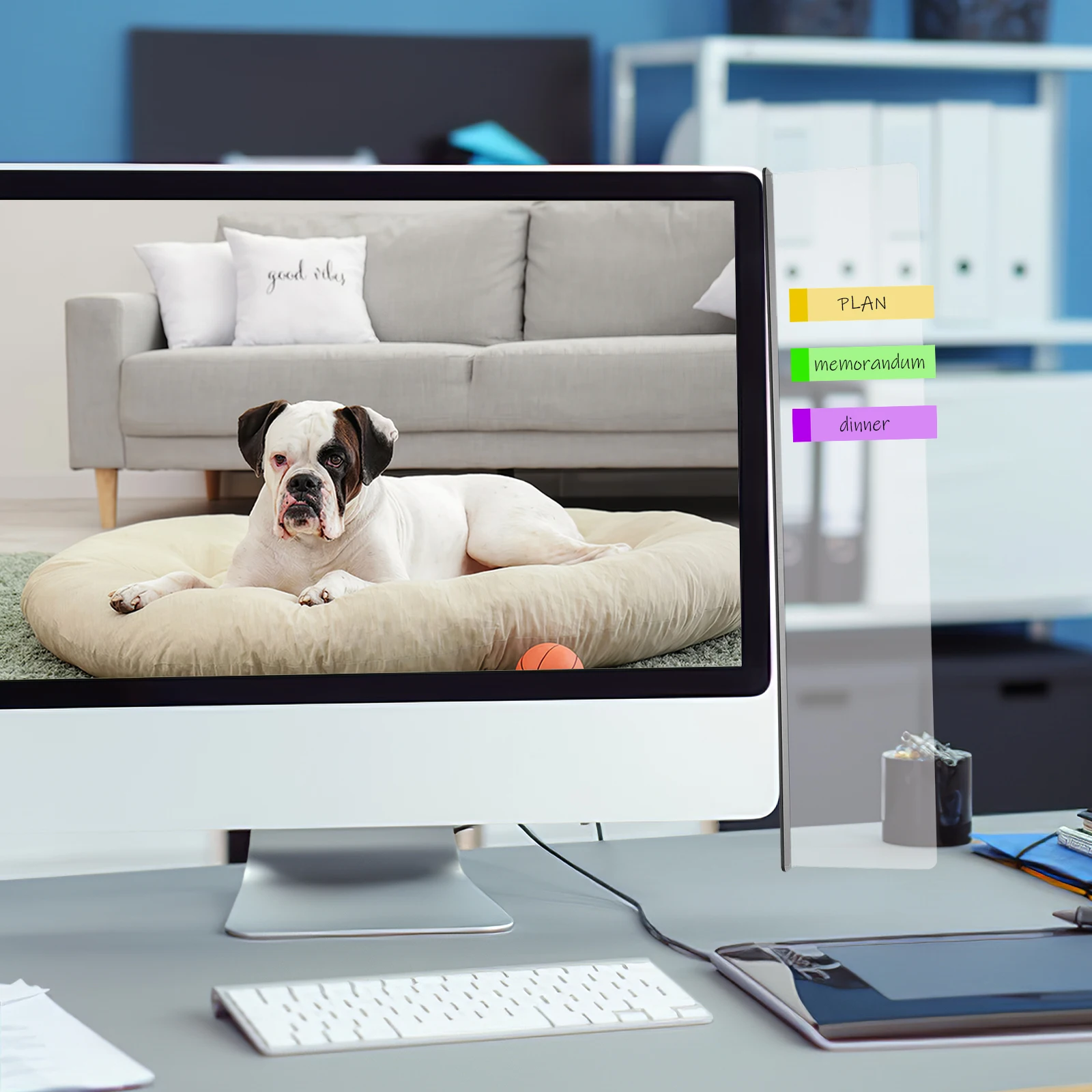 

Acrylic Monitor Memo Board for Computer Screen Office Message Holder and Desk Necessities Monitor Memo Board