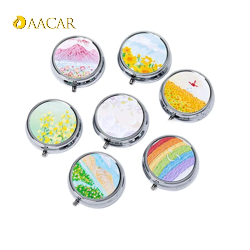 3 Cell Metal Pill Boxes Round Pill Boxes Medicine Organizer Container Medicine Case Splitters Medicine Candy Box