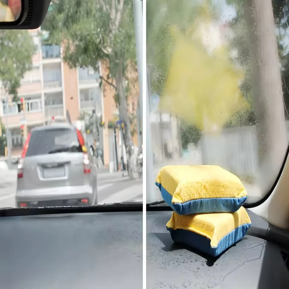 Large size super absorbent anti fog sponge, suitable for cars, mirrors, glass, etc. - easy to clean, universal cleaning tool