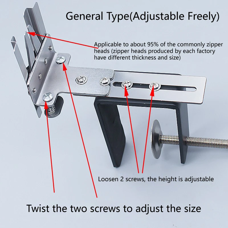 Sewing Zipper Installation Tool 3# 4# 5# 8# 10# Non-Lock Manual Install Zipper Tool Clamp Head Slider Wrench Spanner Lever