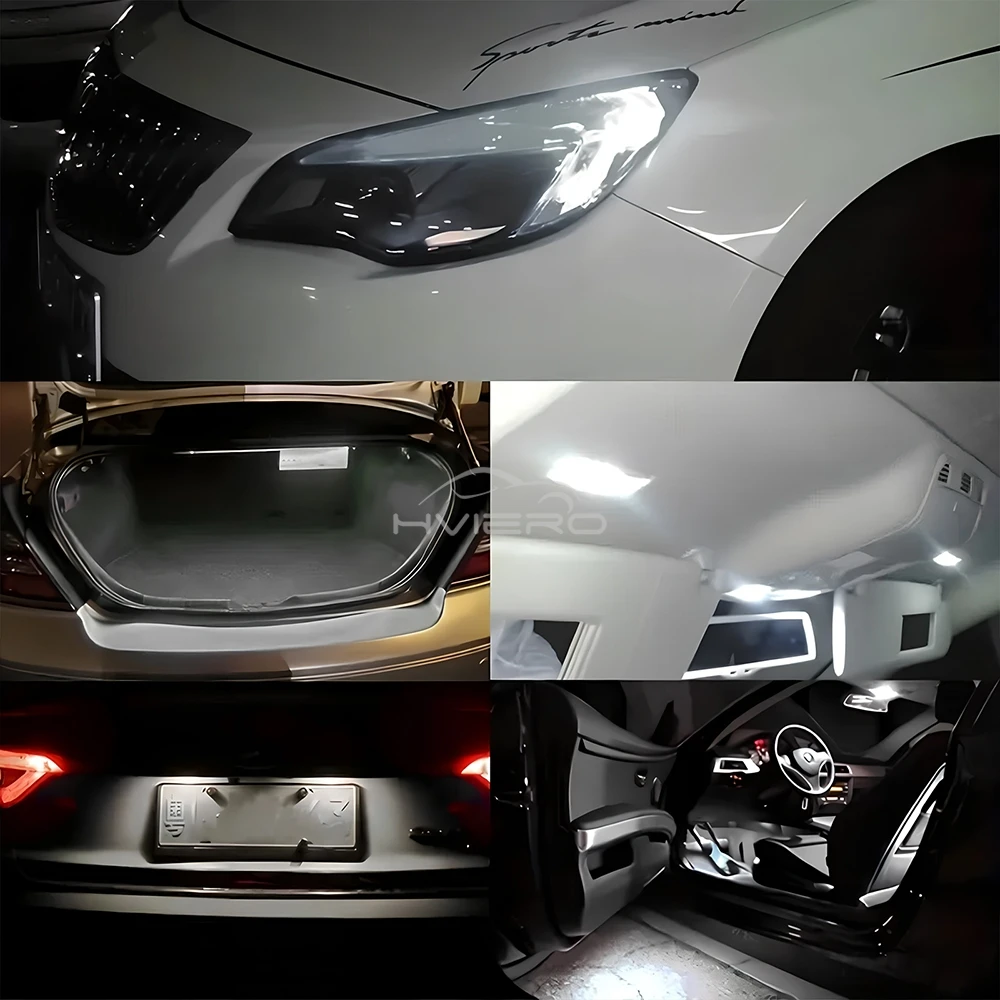 2/4/10pcs T10 W5W LED Auto Dome Reading Lamp 3030 6SMD Canbus Car Interior Door Bulb Trunk License Plate Signal Clearance Lights