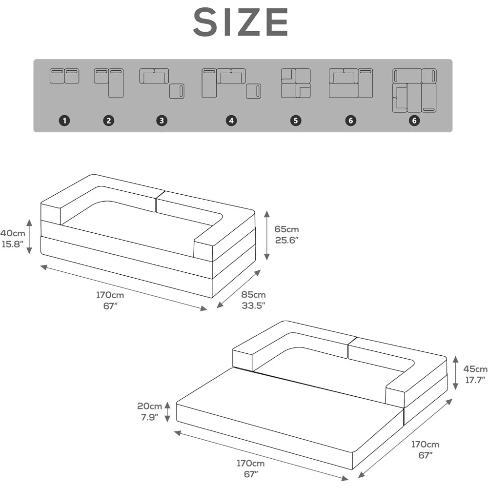 أريكة سرير قابلة للطي مع وسائد إسفنجية، أريكة نوم بدون ذراع للاستخدام في غرفة المعيشة وغرفة النوم #2