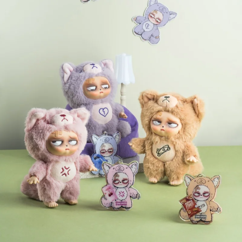 الأصلي الجديد النوم Grumpipi سلسلة صندوق أعمى الفينيل الوجه دمية العصرية قلادة ديكور معكرون اللون حقيبة جمع لعبة مجسمة هدية