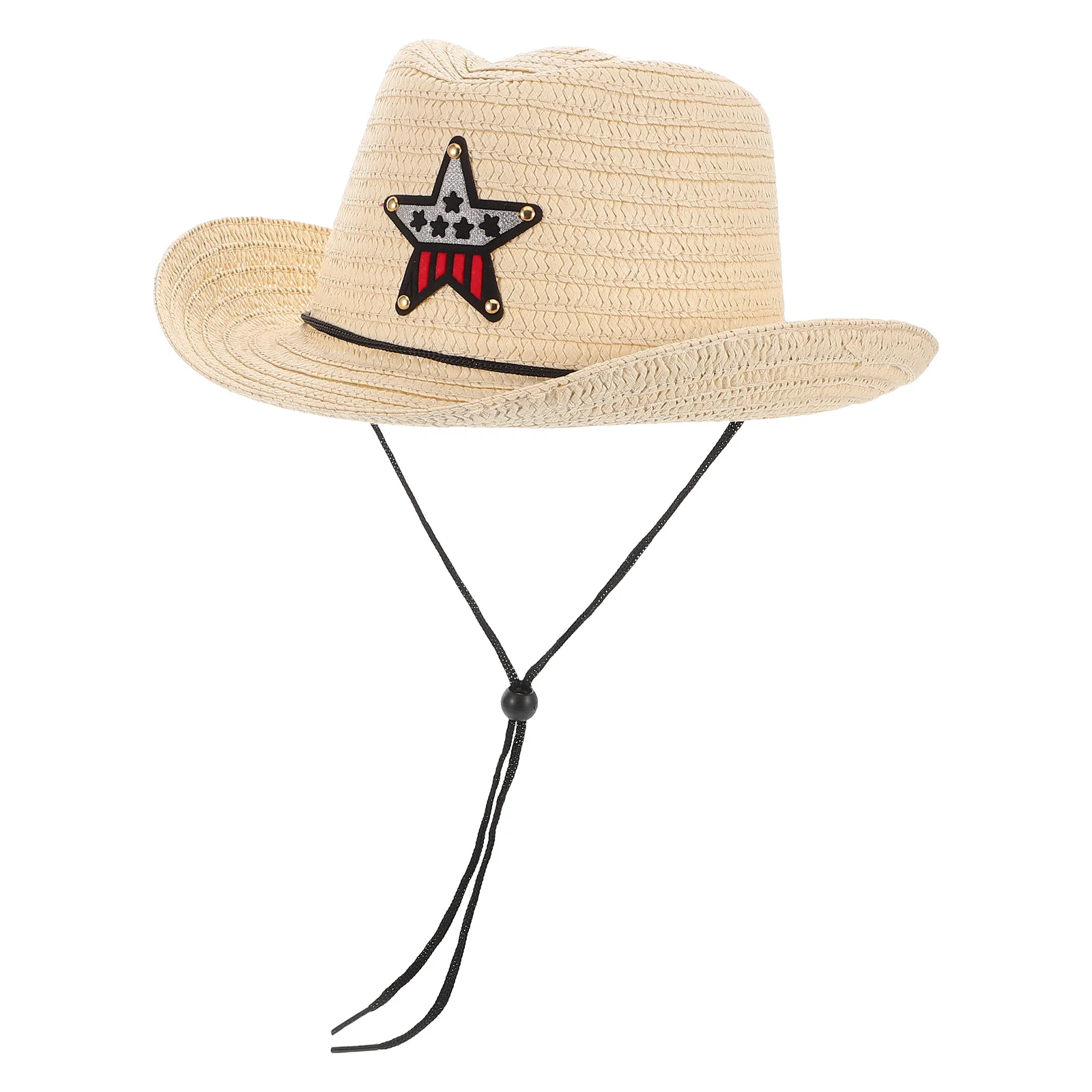

1PC Children's Pentagram Straw Hat Toddler Boys Girls Sun Protection Breathable Outdoor Camping Picnic Baby Beach Cowgirl Hat