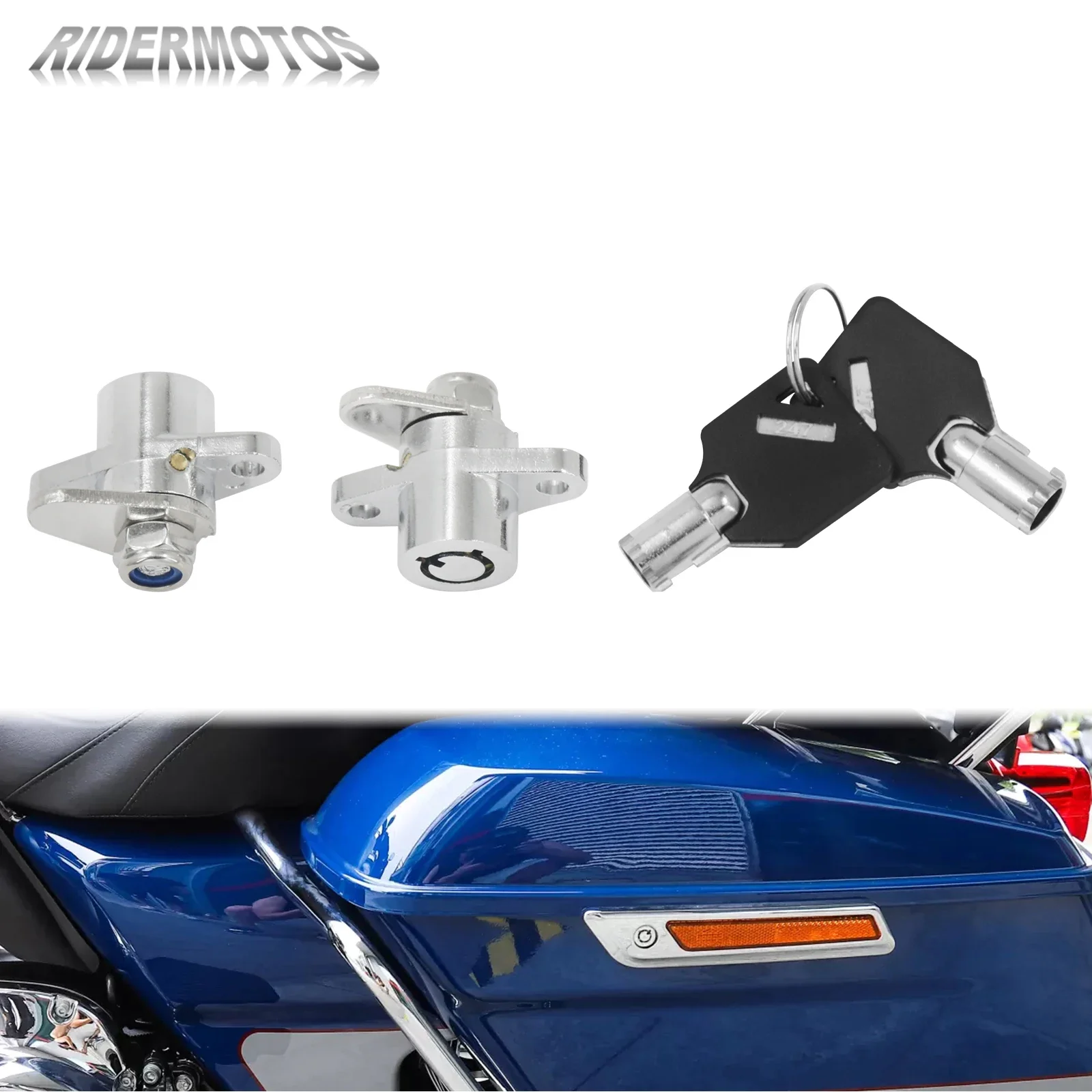 

Saddlebag Locks With Keys Motorcycle Hard Bag Lock Set For Harley Touring Electra Glide FLHTC Road King FLHR Street Glide Ultra