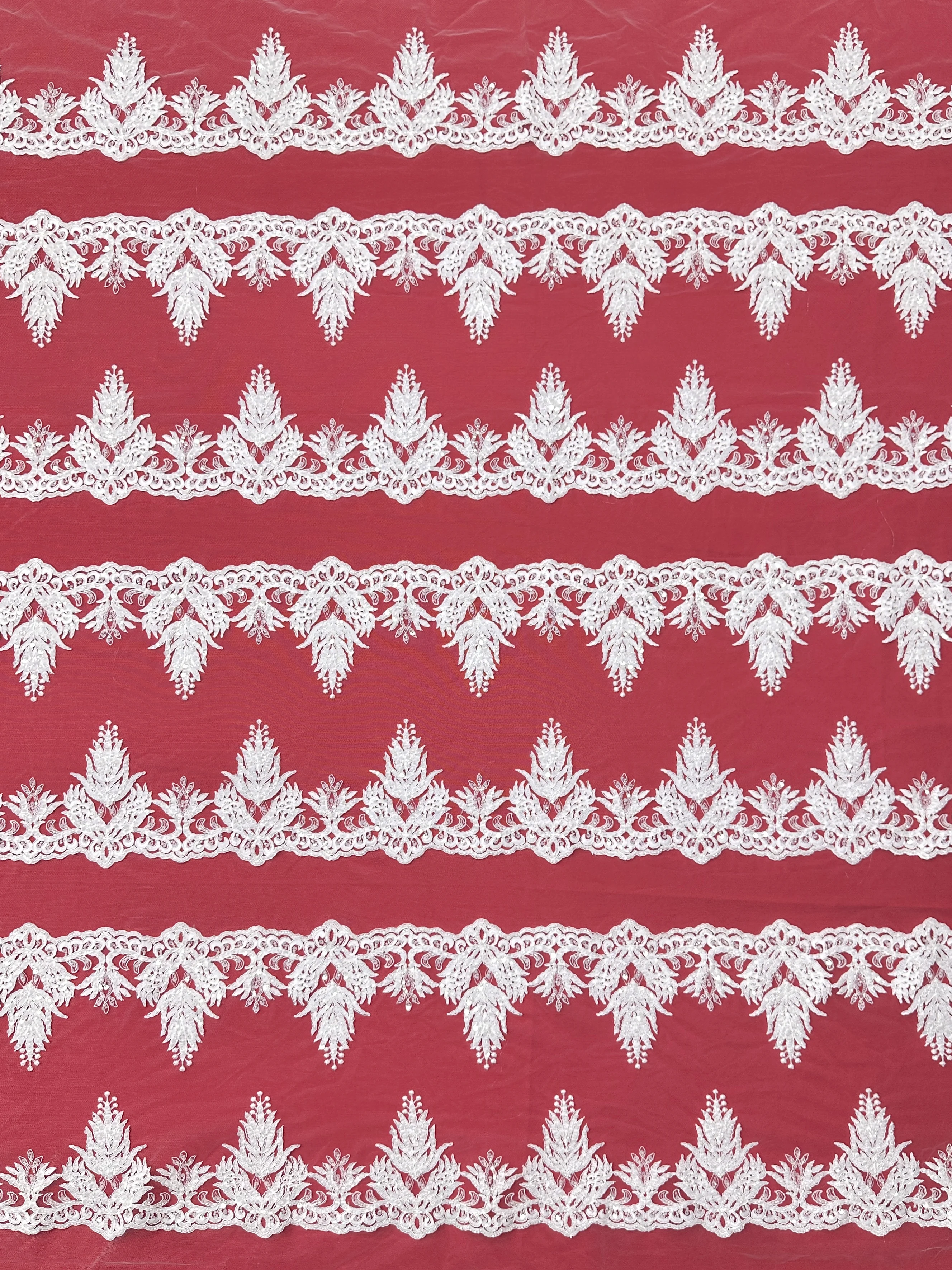 Zwaar verfraaid Nigeriaans gaas voor bruiden Luxe Europese Franse netkantstof met pailletten voor bruidsfeestjurken