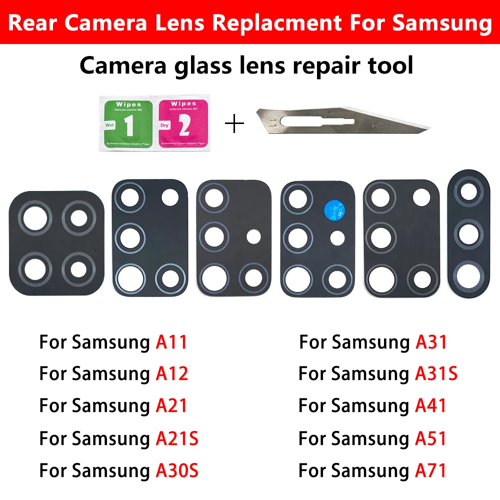 Nieuwe Cameralens Achter Camera Glazen Lens Met Lijmsticker Voor Samsung A71 A51 A 51S A41 A 31S A31 A31 A42 A 21S A21 A21 A12 A11