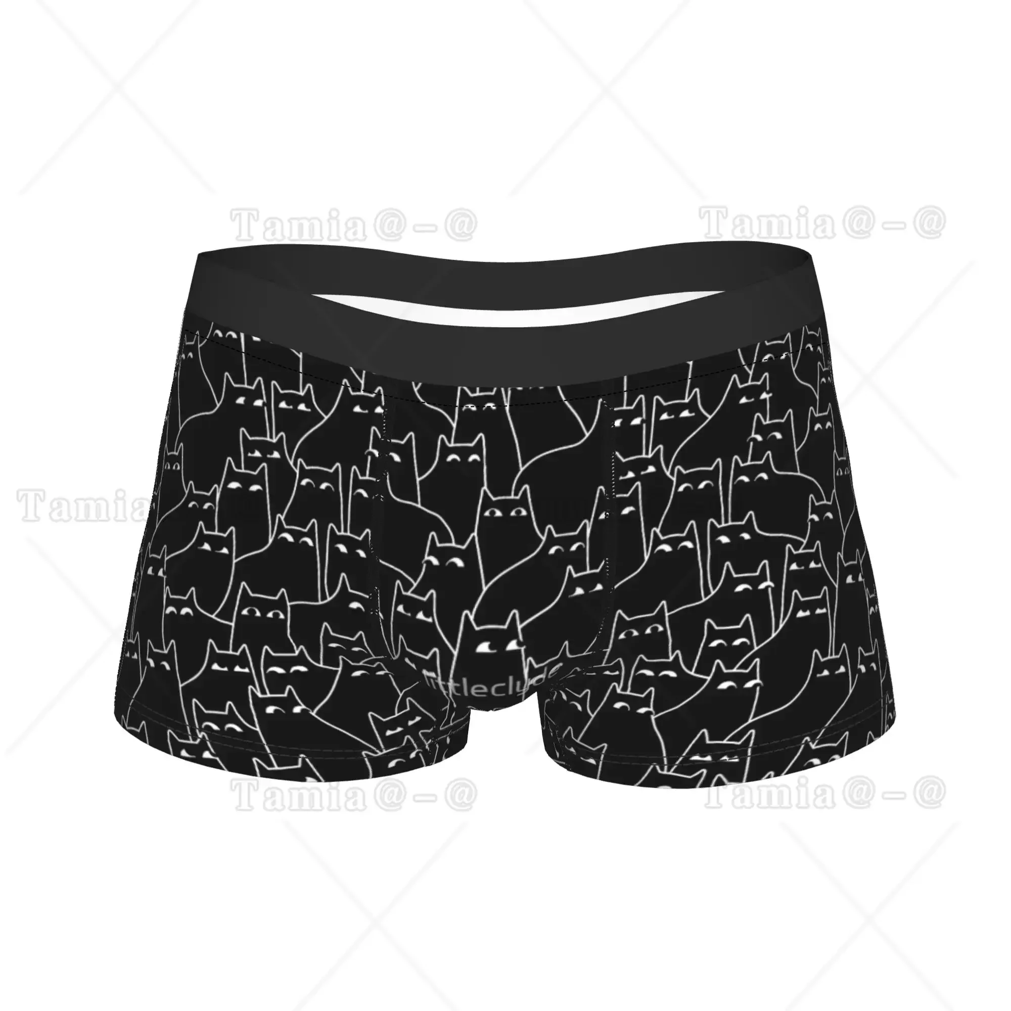 Suspicious Cats Underwear  Soft Trend Panties Design Boxer Brief For Men Pouch Oversize Trunk