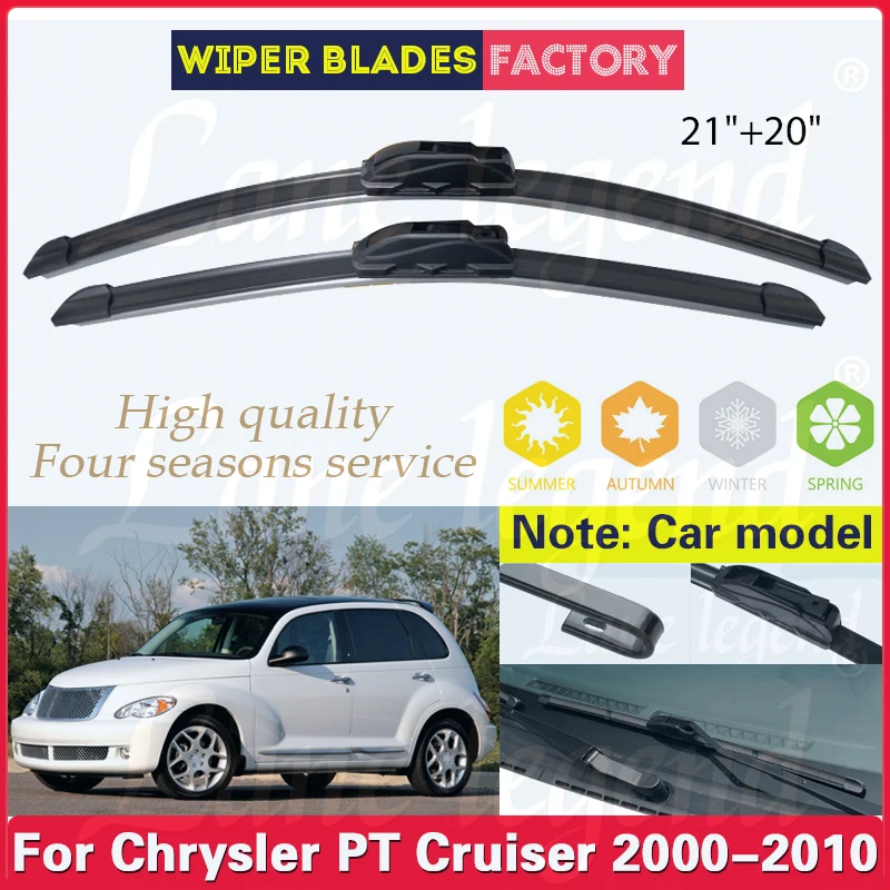 

For Chrysler PT Cruiser 2000 - 2010 Car Accessories Front Windscreen Windshield Wiper Blade Brushes Wipers U Type J Hooks 21"20"