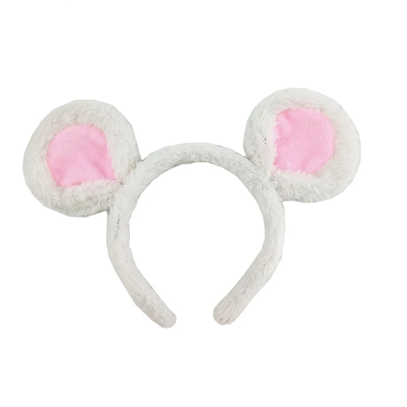 Orelhas de rato de pelúcia headbands animais dos desenhos animados orelhas de cabelo hoop bonito urso orelhas hairband halloween festa traje foto adereços f3md