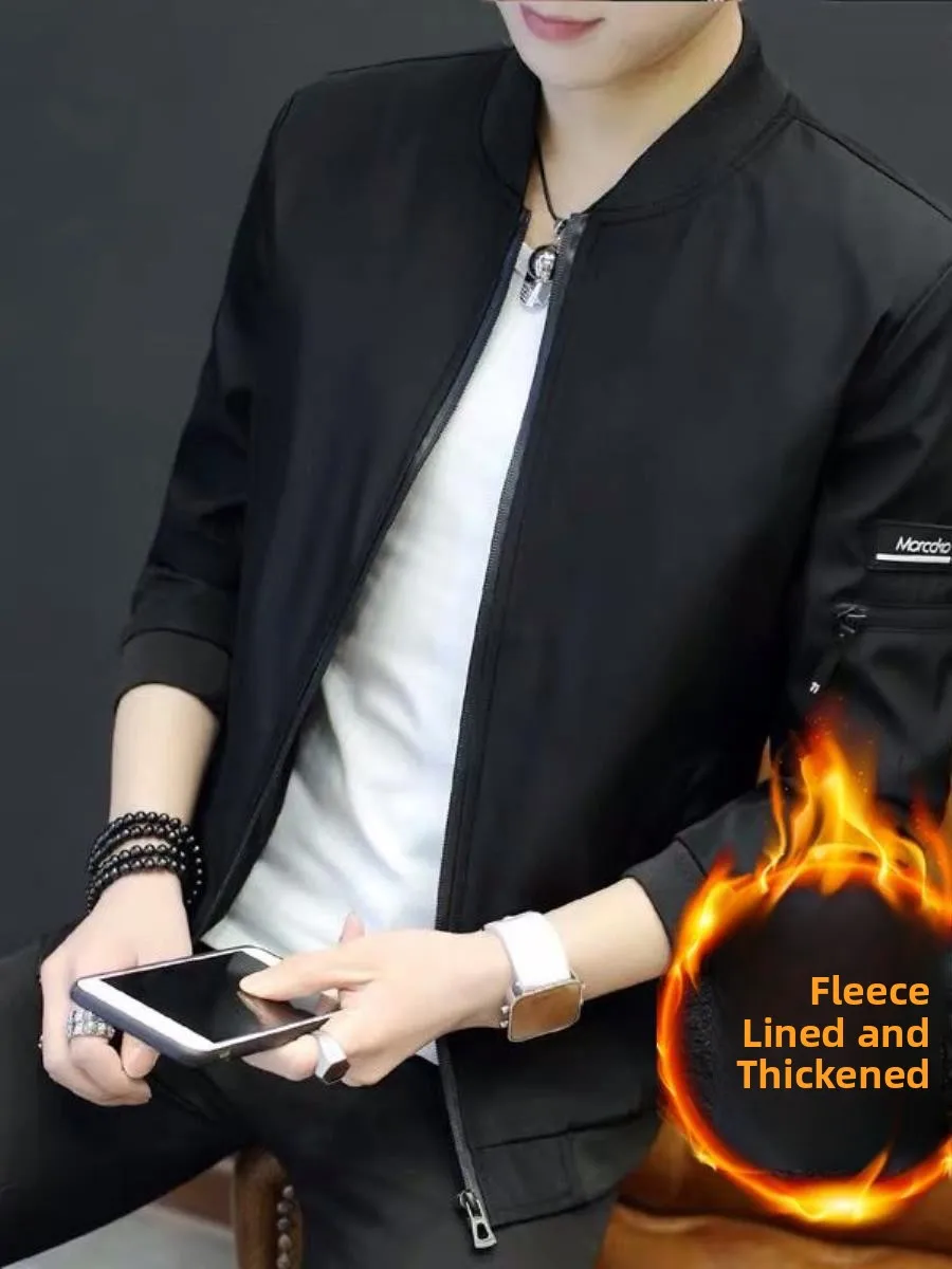 

Spring Autumn Men's Casual Sle Thin Baseball Collar Jaet Youth Faion Outerwear Breathable ort Length Busin Wear