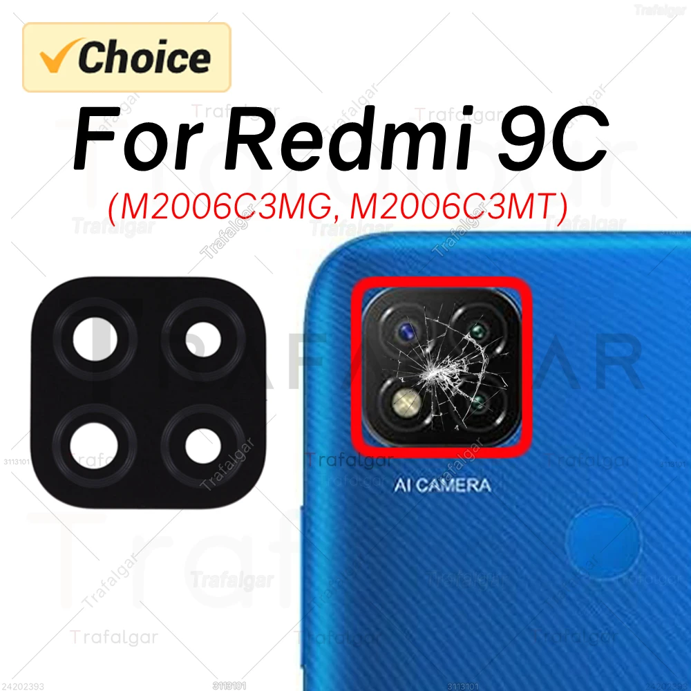 Rear Back Camera Glass Lens For Xiaomi Redmi 9C M2006C3MG M2006C3MT Replacement With Adhesive Sticker