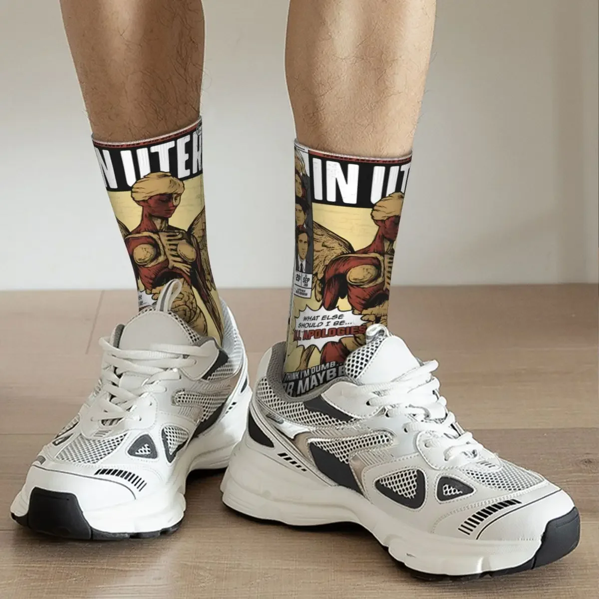 Crazy compression In Utero '93 Sock for Men Harajuku Utero Quality Pattern Crew Sock Casual