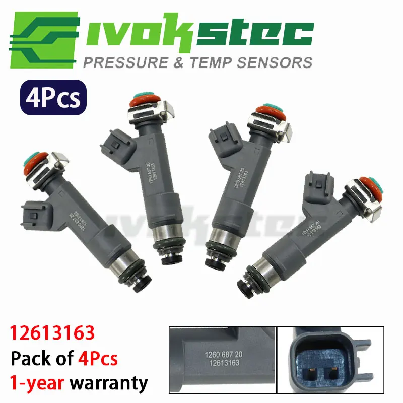 Juego de 4 inyectores de combustible 12613163 aptos para Chevrolet Malibu HHR 09-11 Pontiac G6