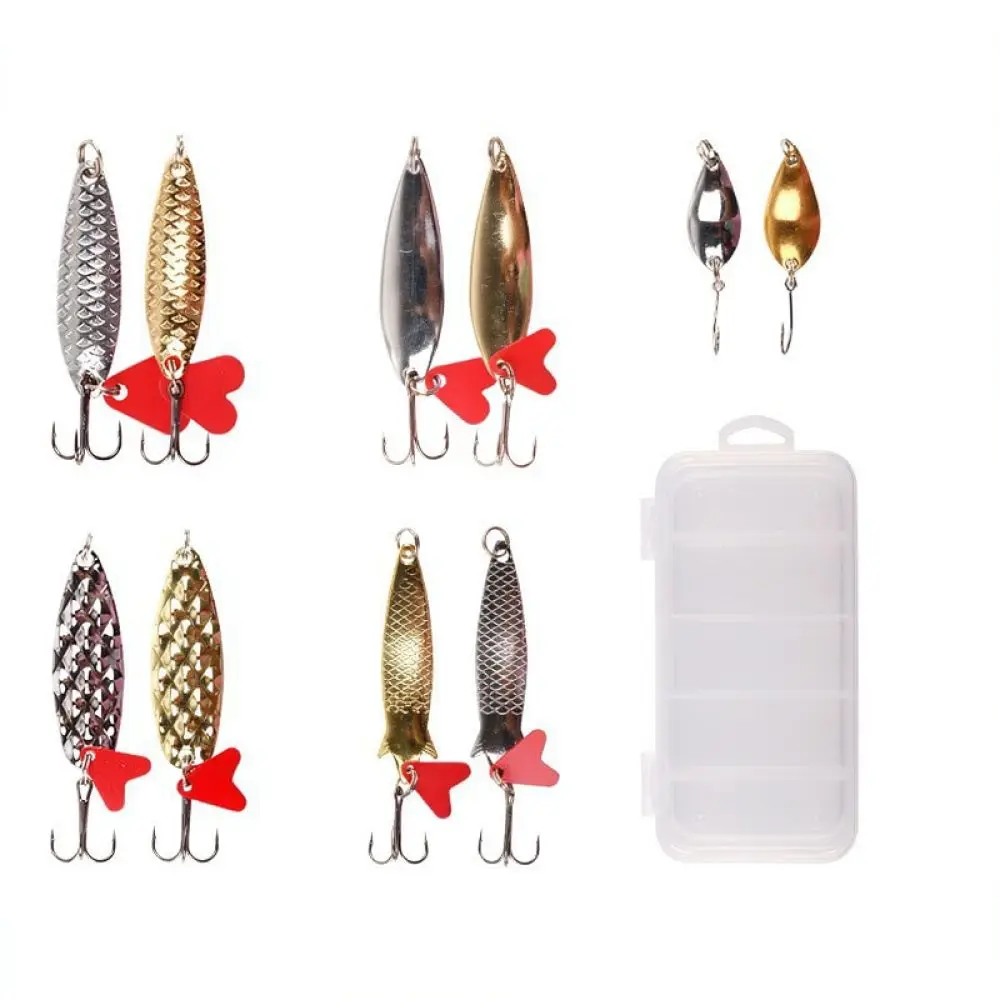 Artificial Spoon Bait Set For Whsakar Metal Pineapple Sequins Fishing Lures Tackle Kit Accessories For Freshwater Fishing