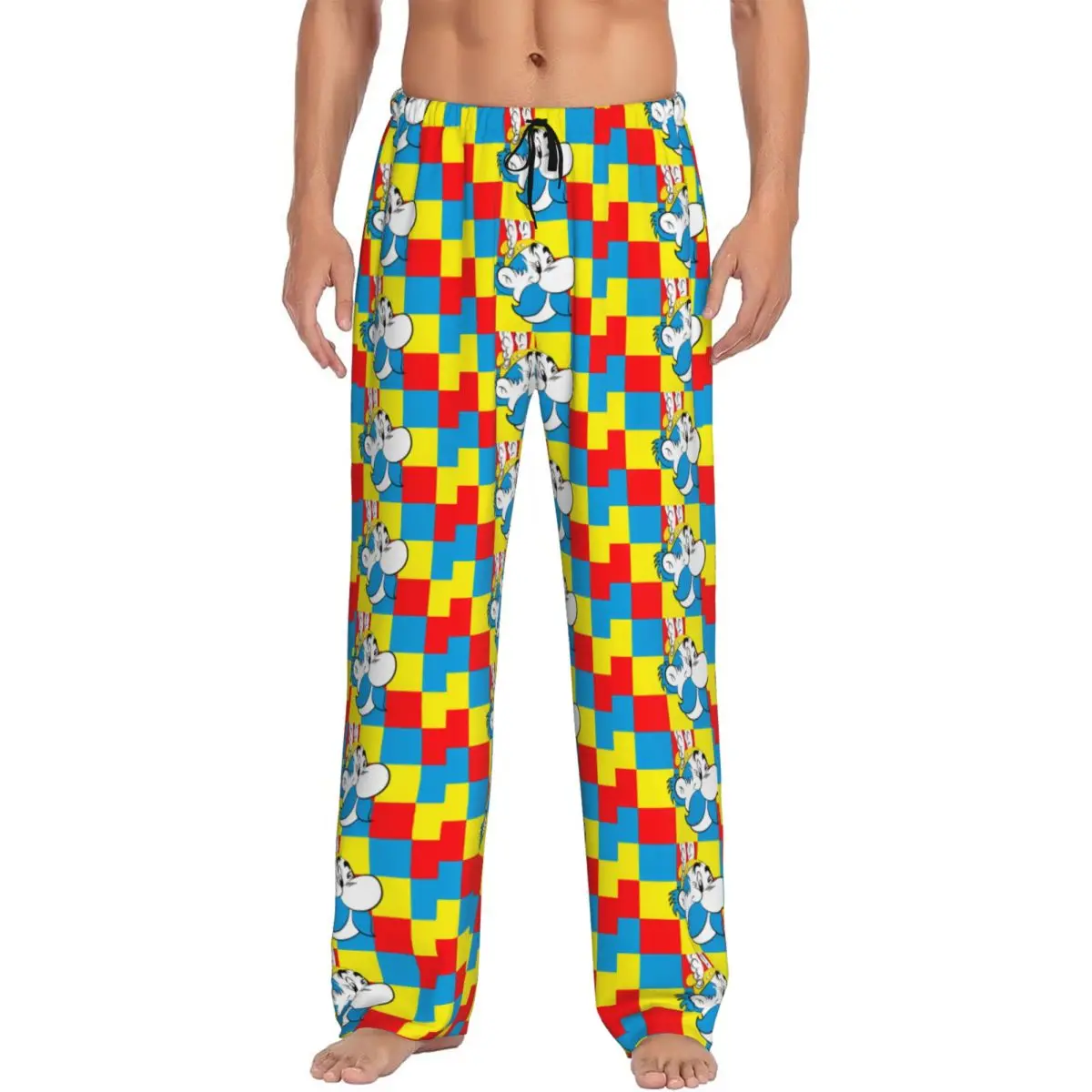 커스텀 프린트 남성 아스테릭스와 오벨릭스 사냥 파자마 바지 재미있는 애니메이션 만화 잠옷 포켓이 있는 슬립 라운지 바지