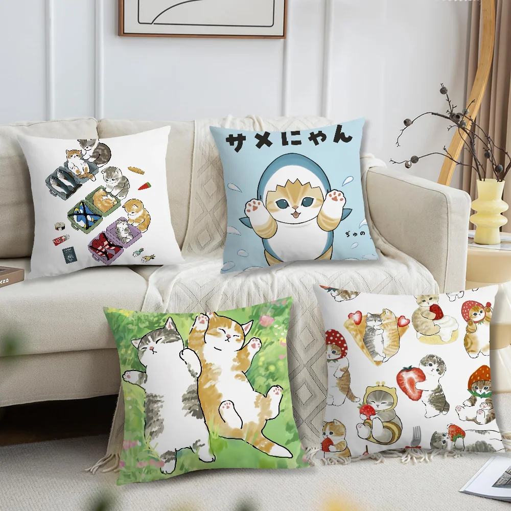 Cartoon Mofusand Cute Pillow Case Sofa Living Room Bedroom Headboard Backrest Cushion Square Cushion Nap Time