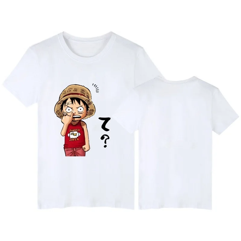 

Printed Short Sleeved T-shirt Men Retro Japanese Anime Trend Loose Pirate King Pick Nose Road Fly Short Sleeved T-shirt Men