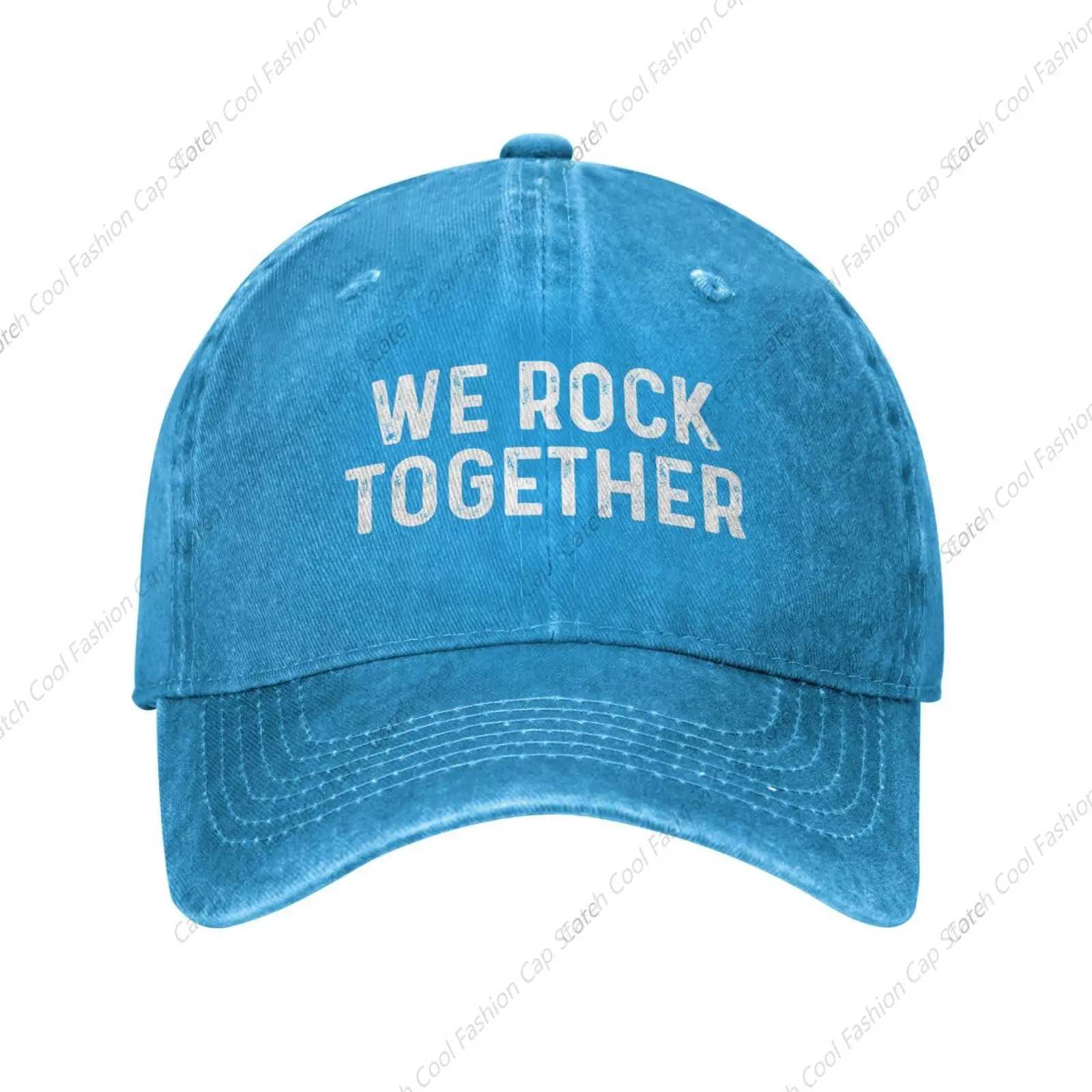 

We Rock Together Baseball Cap for Men Women Vintage Trucker Denim Hat Washed Cotton Fashion Unisex Adjustable Sports