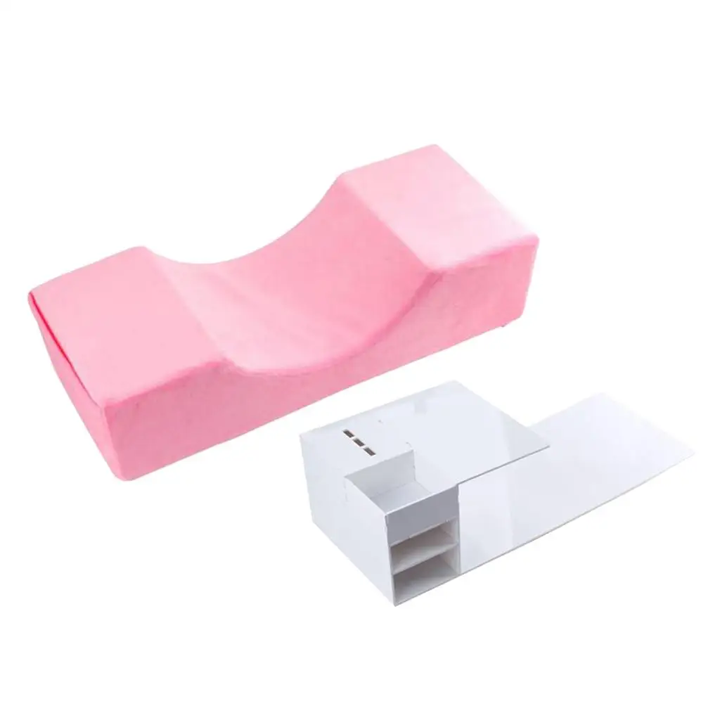 Comfortable Eyelash Extension Pillow Neck Support w/Shelf Kit for Salon