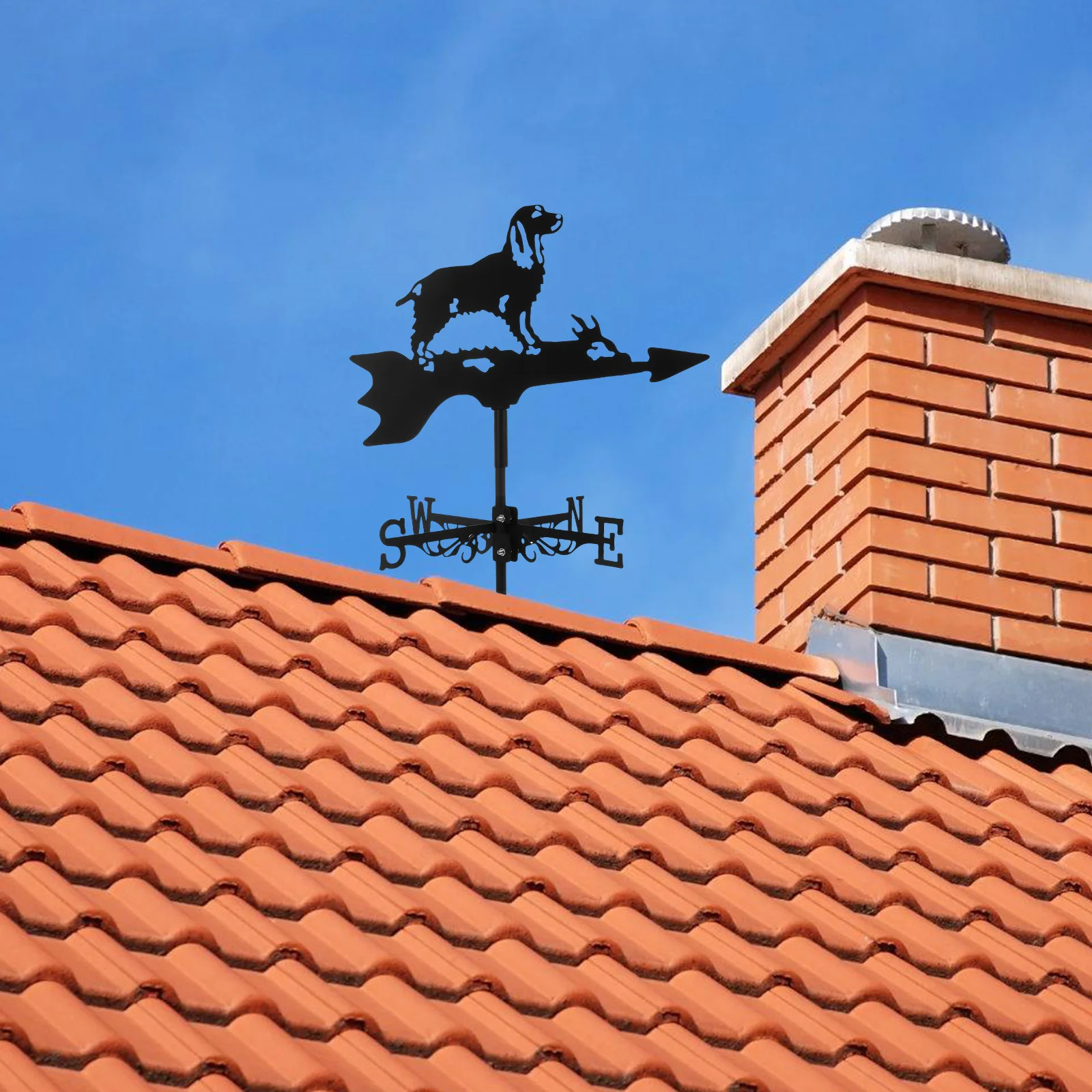 

Weather Vane Iron Dog Wind Weathervane for Roofs Sheds Garden Decoration Metal Direction Vane Outdoor Gardening