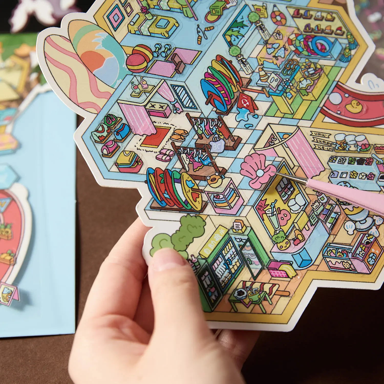 2.5D مشهد مصغر المناظر الطبيعية ملصقات الرابسودي سلسلة الضغط ألعاب تعليمية كتيب الديكور DIY المواد