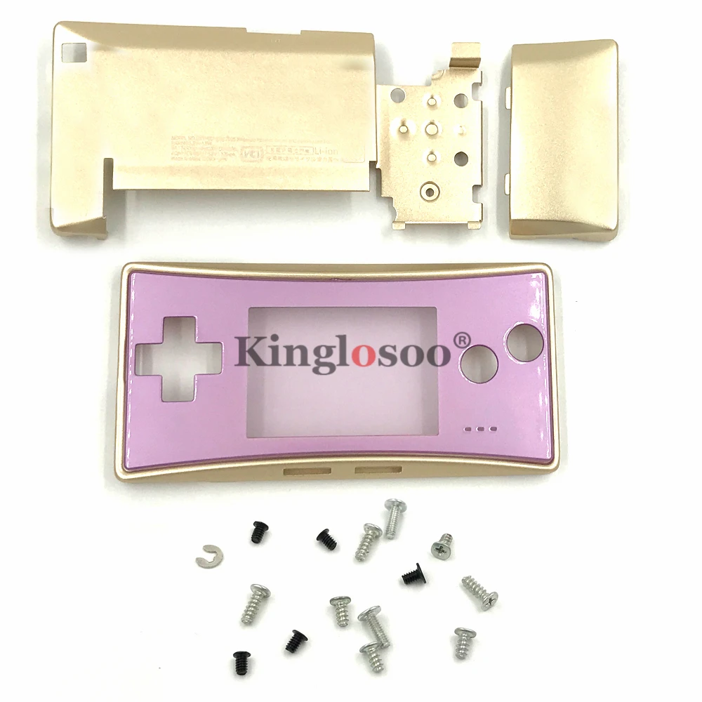 5 Color Metal Housing Shell case for Nintendo Gameboy Micro GBM front back Cover Faceplate Battery Holder w/ Screw