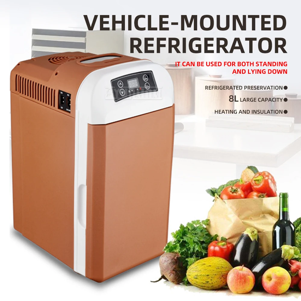 

8-Liter Car Refrigerator Household Small Mobile Fridge Compact Portable Cooling Device for Vehicle Use