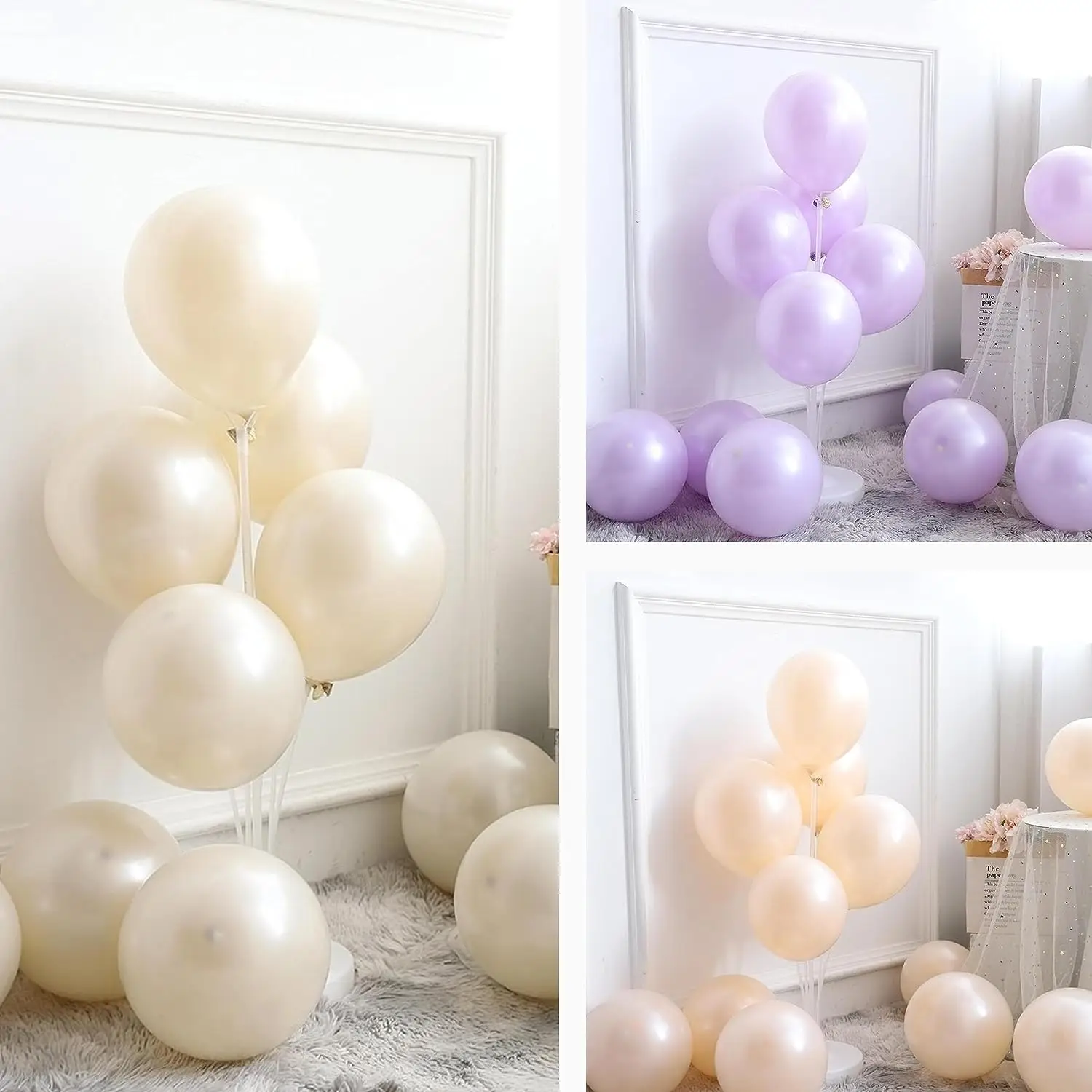 10Pcs Pearl Latex Balloons Pearl White Pink Champagne Purple Balloons Wedding Baby Shower Birthday Anniversary Party Decoration