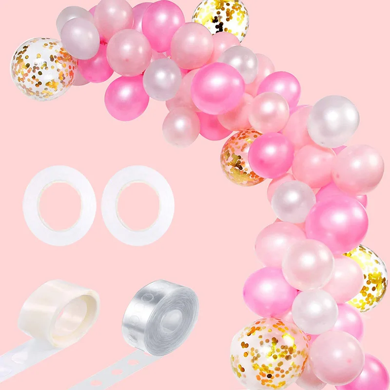 Pink balloon chain set wedding party background wall decoration party combo