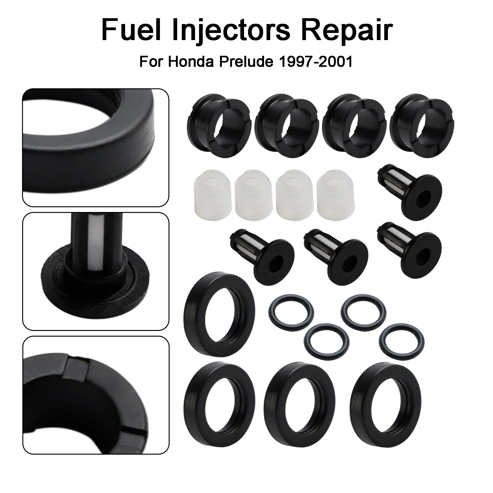 Artudatech Fuel Injector Repair Service Kit H22A4 Fit Honda Prelude 2.2 97-01 Fit Vtec