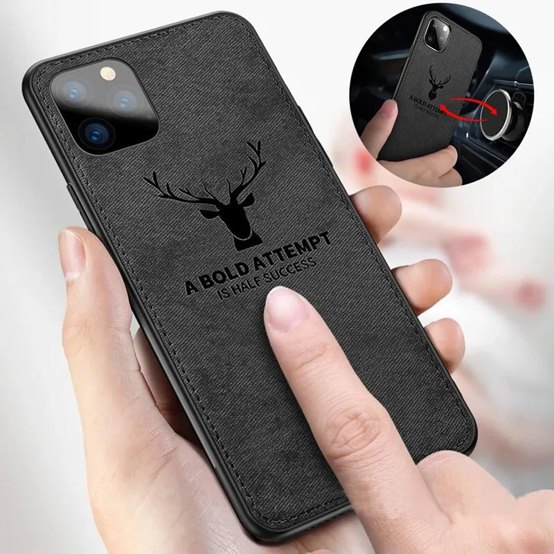 Classic Cloth Case For iPhone 15 14 Plus 7 8 X XR Xs Cover 11 13 14 15 Pro Max 13 12 mini SE Magnetic Protective Full Cover