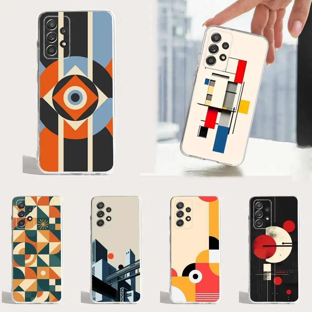 

Art G-Geometric B-Bauhaus Phone Case For Samsung A30,71,51,S9,10,20,Ultra,FE,Lite,S25,24,22,23,21,PIus,Transparent, Silicone