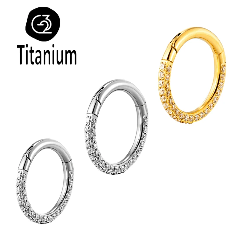 

ASTM F136 G23 Titanium High Quality Clicker Daith Conch Earrings Nose Ring Septum Hoop Ear Cartilage Helix Piercing Body Jewelry