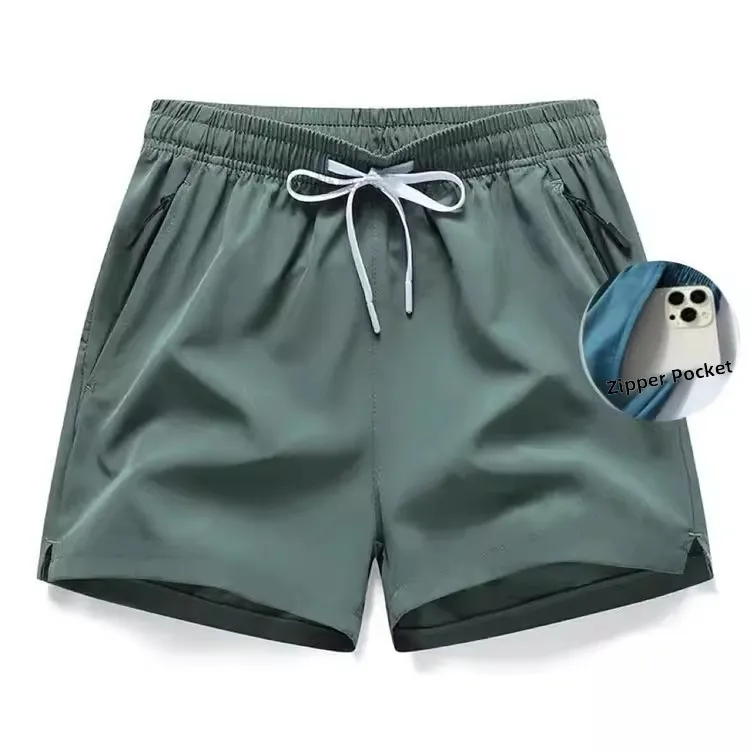 Ords da uomo in seta di ghiaccio Summer Qui Dry Beach Tee-quarzo Lunghezza Corsa Fitn Allenamento Sport Pantaloni di media lunghezza a quattro quarti