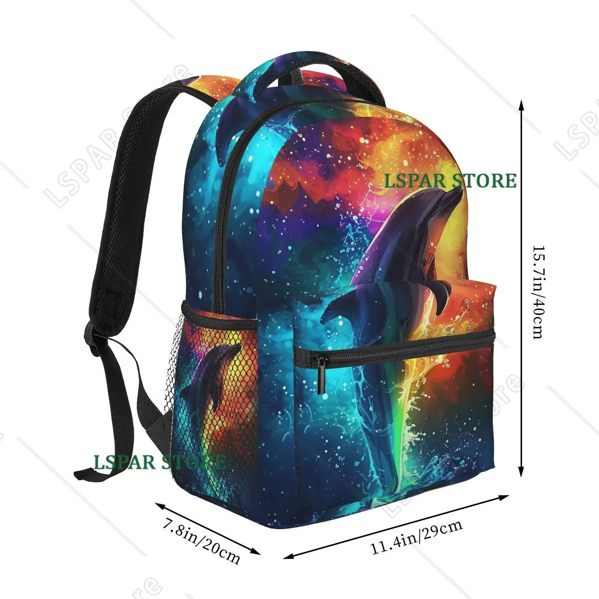 Dolphin Leaping Out Of The Water Backpack Hot Sale Daypack Large Capacity Children BookBag School Bag Shoulder Bags for Unisex