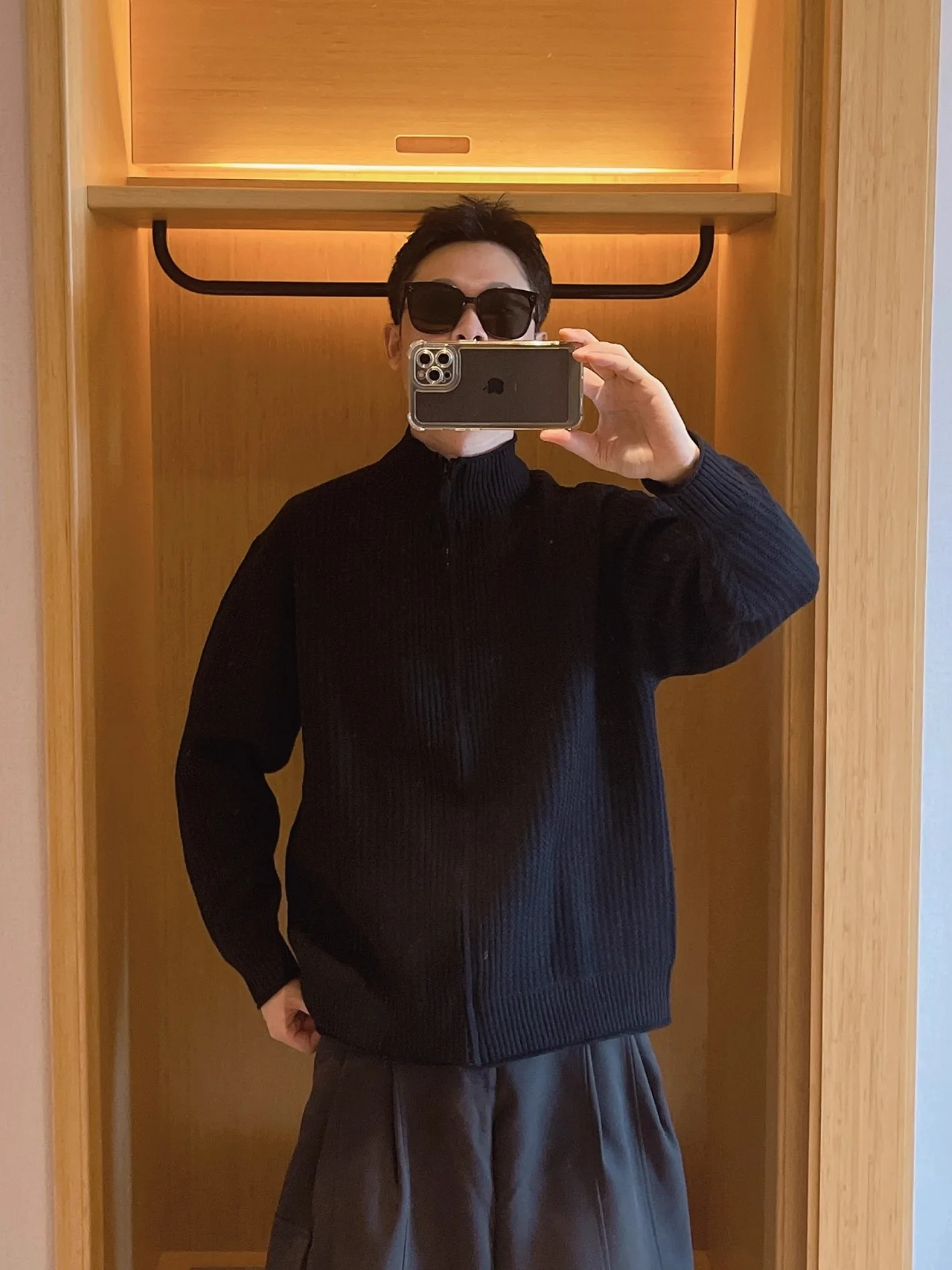 

Loose Fit Men's Knitted Sweater Casual American Sle f High Collar Autumn Winter Faion Brand Soft Comfortable Long Sve