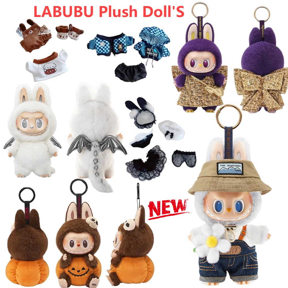 LA BUBU The Monsters Fall In Wild Series Vinyl Plush Doll Pendant Cute Vinyl Plush Keychains Kawai Figure Model Plush Dolls Toy