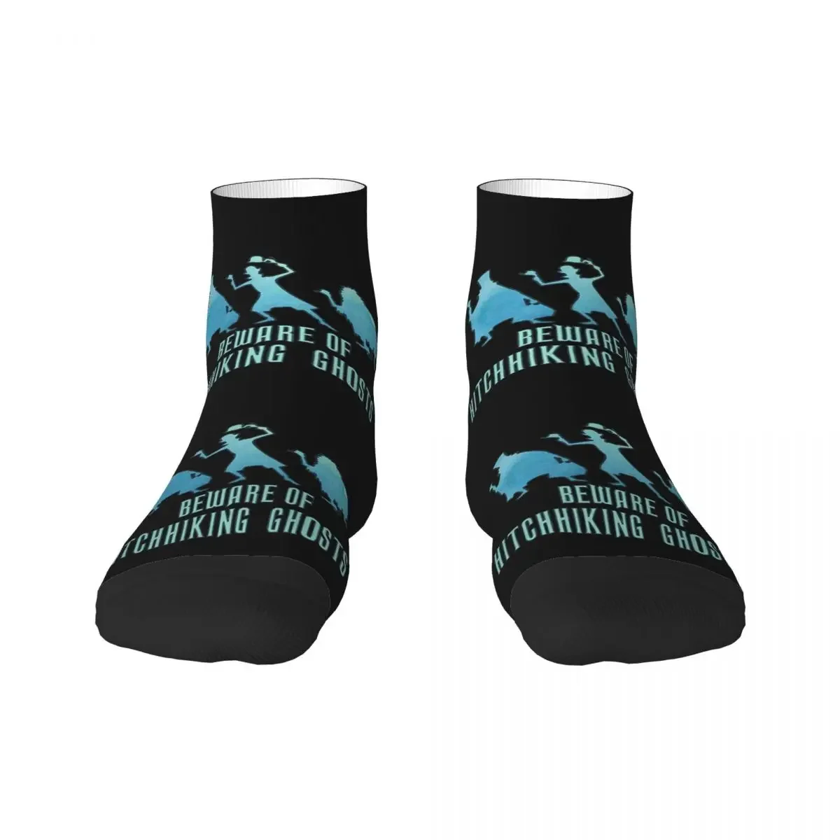 Novelty Mens Beware Of Hitchhiking Ghosts Dress Socks Unisex Warm Comfortable 3D Printing Haunted Mansion Crew 